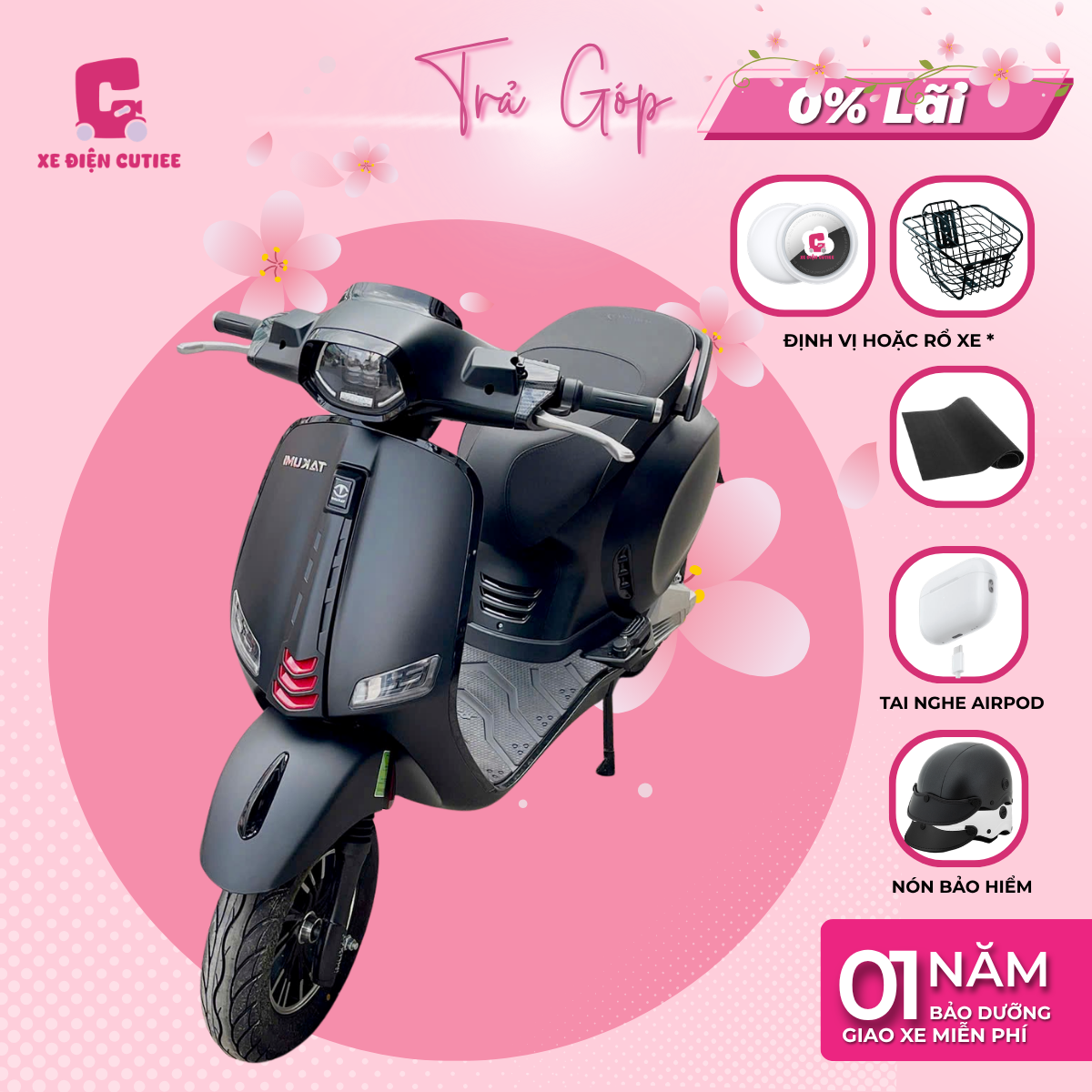 Xe Máy Điện Takumi Crowns - 3 Nấc Số Ga - Xediencutiee