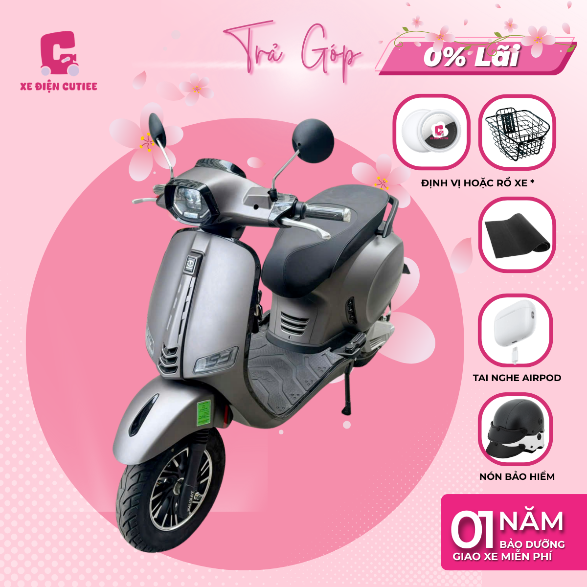 Xe Máy Điện Takumi Crowns - 3 Nấc Số Ga - Xediencutiee