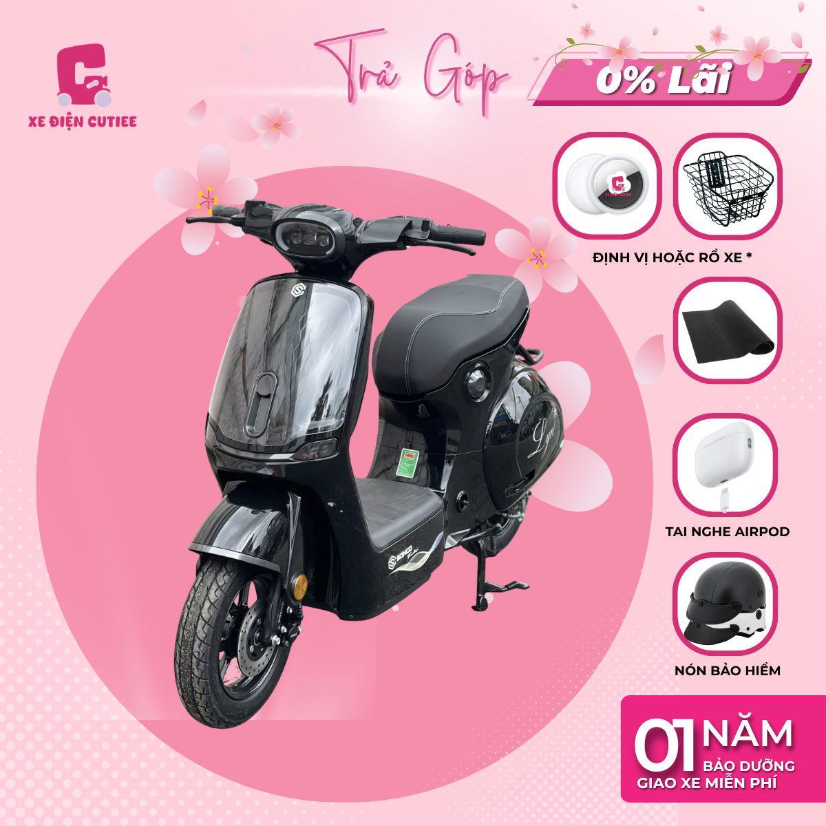 Xe Đạp Điện Sonco Lyn - Có Bàn Đạp - Xediencutiee