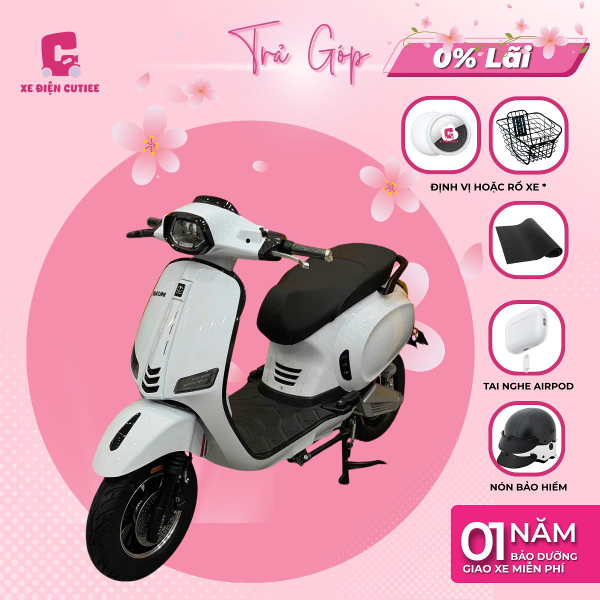 Xe Máy Điện Takumi Crowns - 3 Nấc Số Ga - Xediencutiee