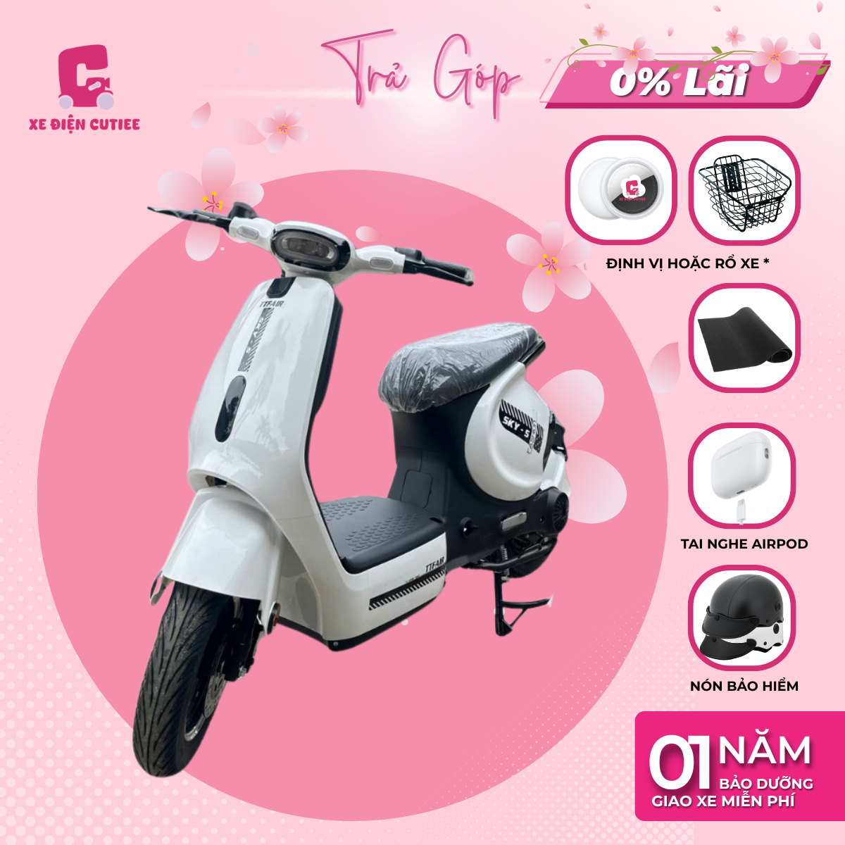 Xe Đạp Điện Sky S - 2026 (Có Bàn Đạp)