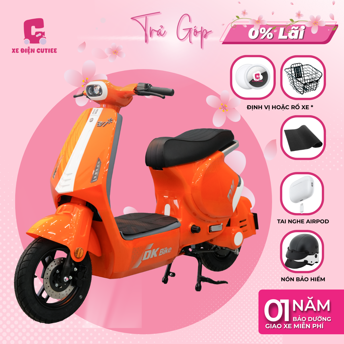 Xe Điện DK V2 - Có bàn đạp - Chính Hãng DK BIKE - Xe Điện Cutiee