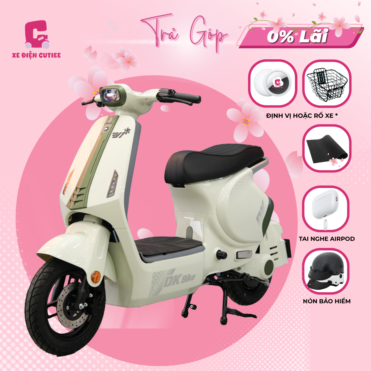 Xe Điện DK V2 - Có bàn đạp - Chính Hãng DK BIKE - Xe Điện Cutiee