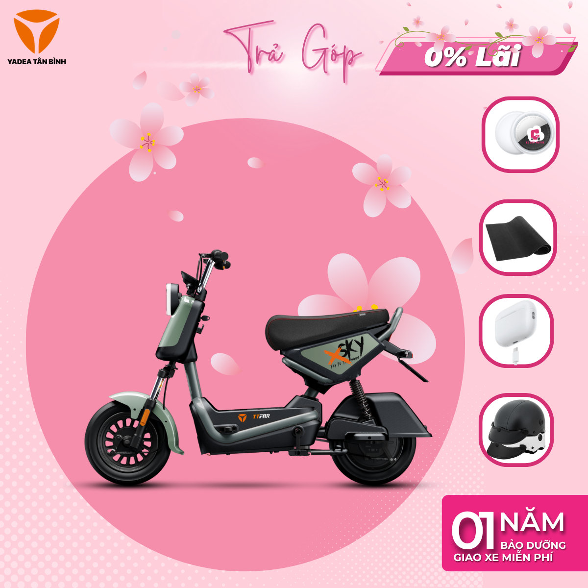 Xe Máy Điện YADEA X-SKY - 1 Lần Sạc Đầy 60KM - Xediencutiee