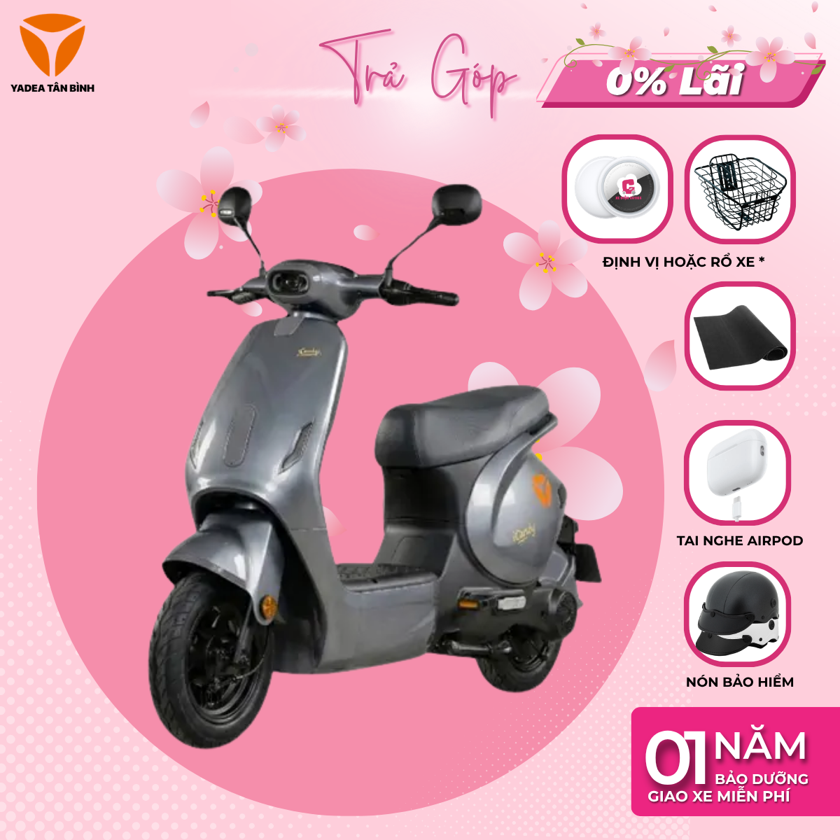 Xe Máy Điện YADEA ICANDY - 70KM 1 Lần Sạc