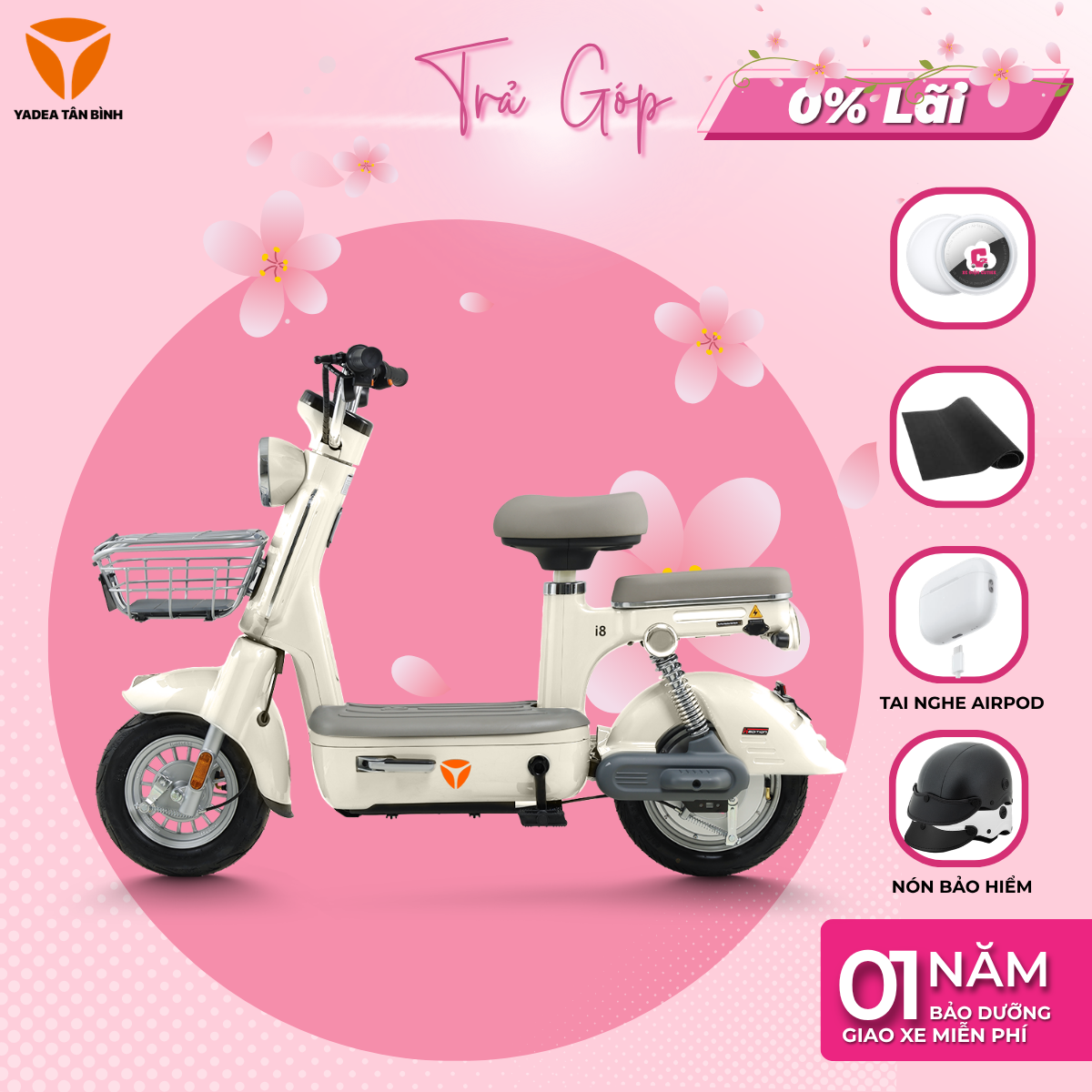 Xe Máy Điện YADEA I8H - 70KM 1 Lần Sạc