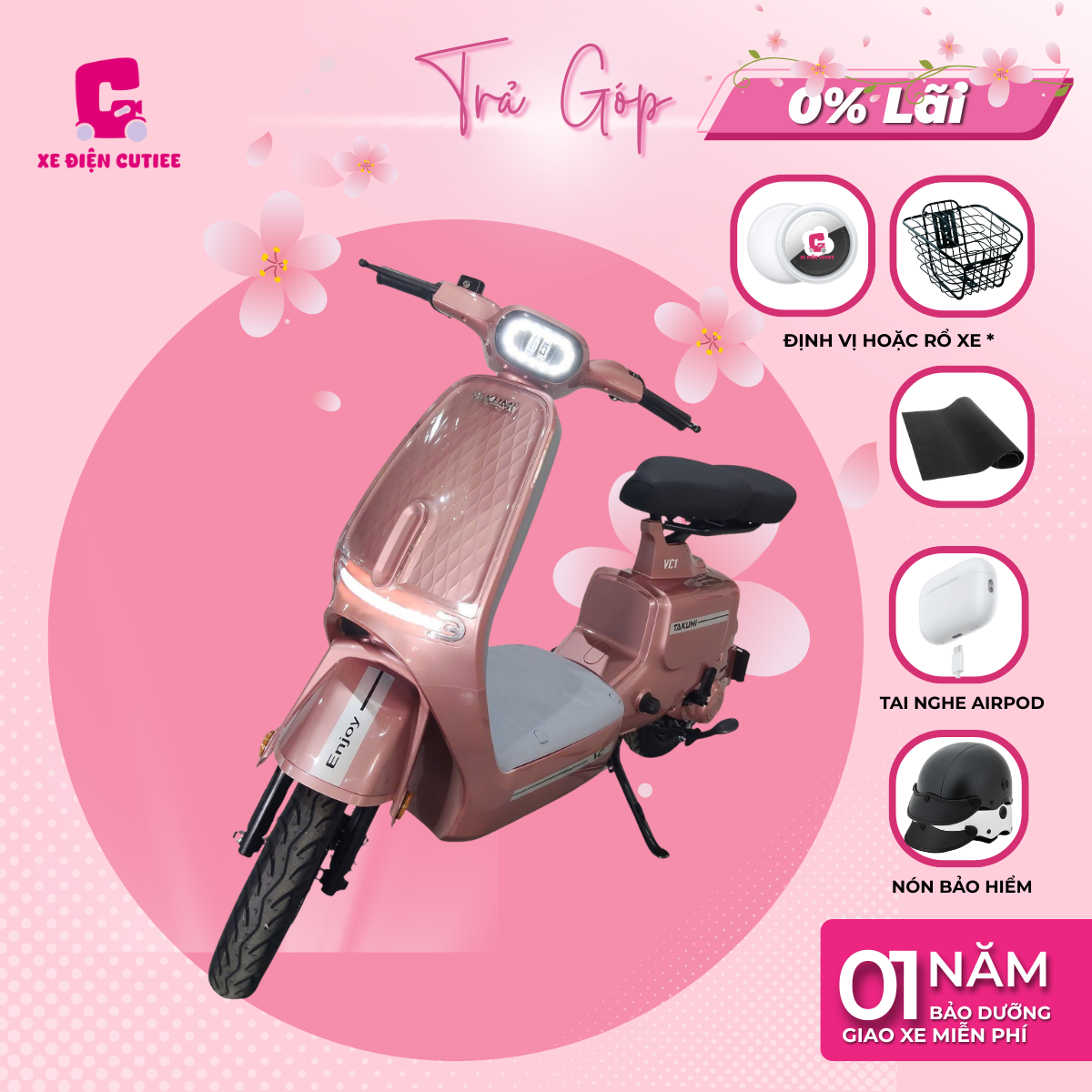 Xe Điện Hottrend - Takumi Cutiee VC Pro 2025 Chính Hãng