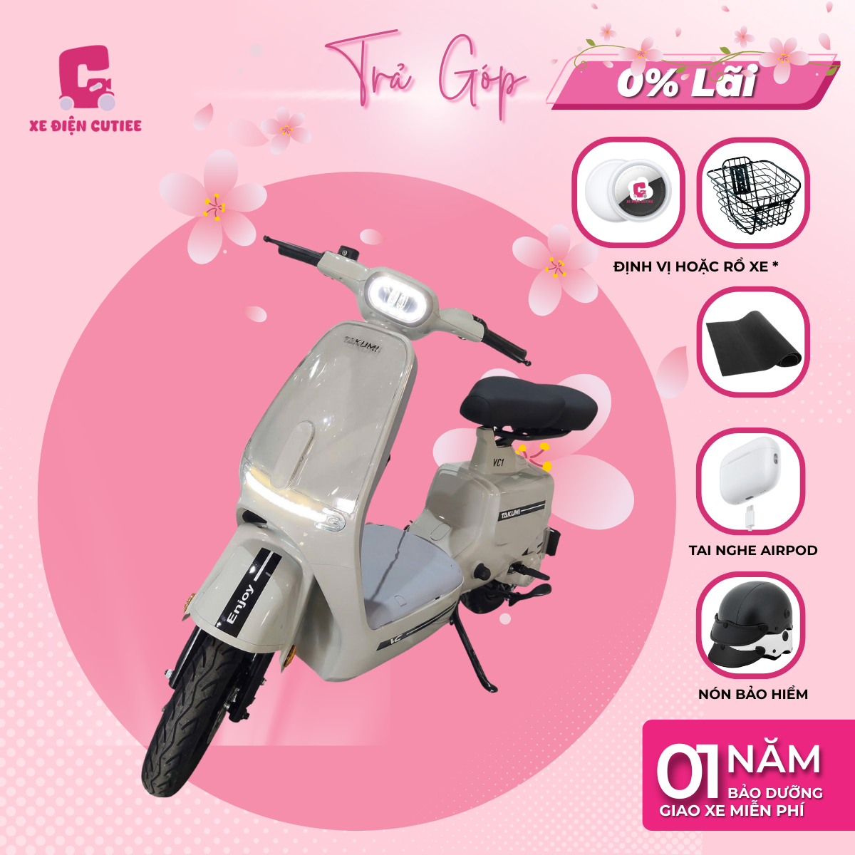 Xe Điện Hottrend - Takumi Cutiee VC Pro 2025 Chính Hãng