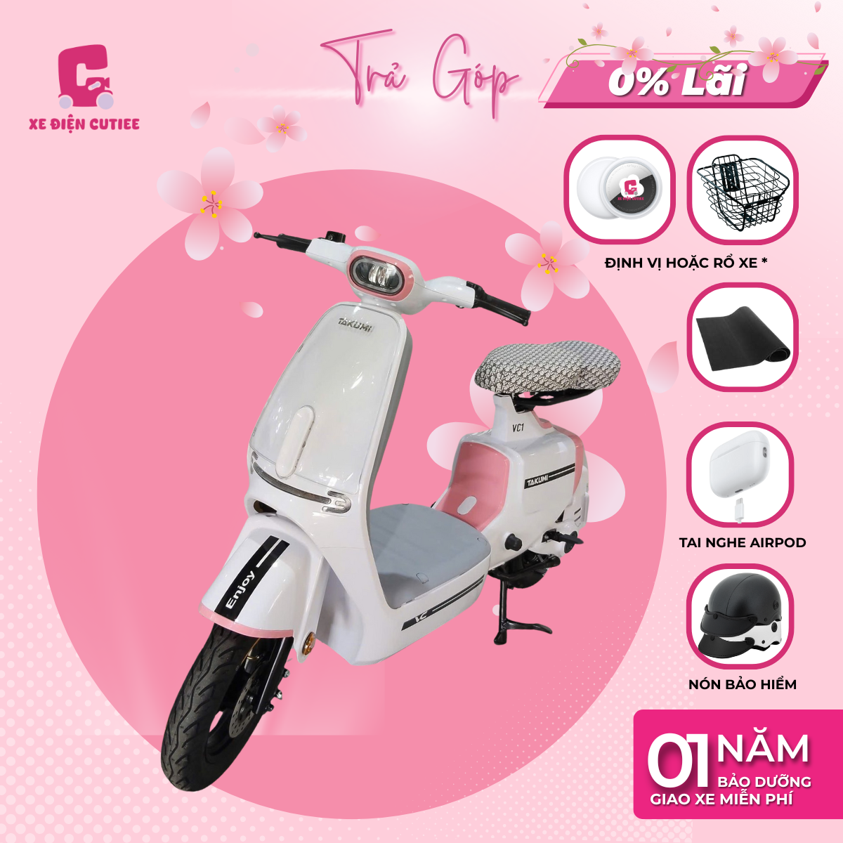 Xe Điện Hottrend - Takumi Cutiee VC Pro 2025 Chính Hãng