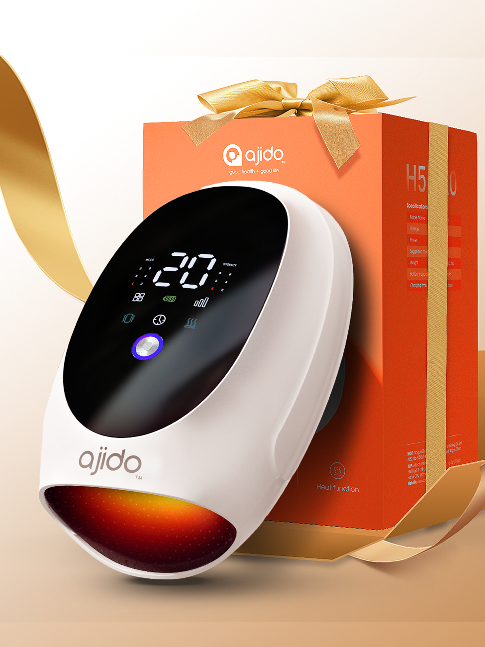 Máy Massage Tay AJIDO AJ-H5 Pro Chính hãng, Mát Xa Chuyên Sâu Vị Trí Mu Bàn Tay, Cổ Tay, Lòng Bàn Tay, Ngón Tay
