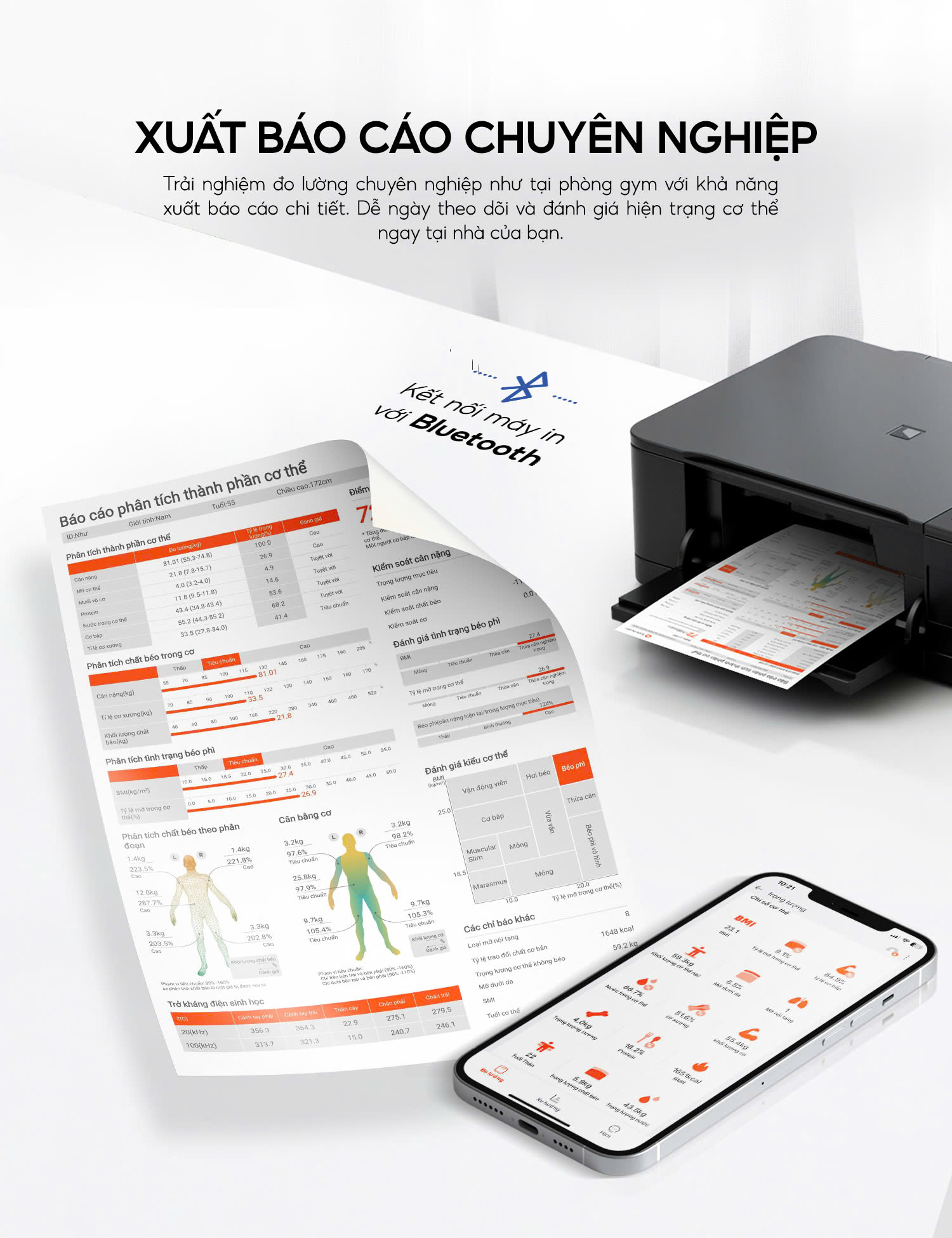 Cân Phân Tích Thành Phần Cơ Thể Ajido ScanBody S8