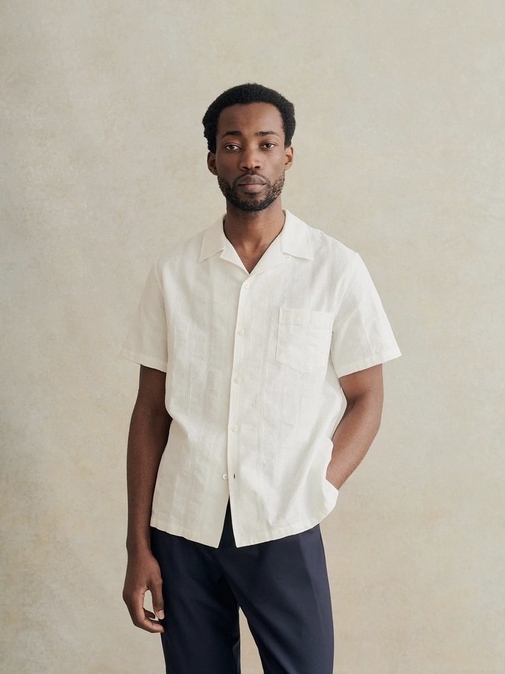 CAMP COLLAR SHIRT CH27 IN JP EMBROIDERED COTTON