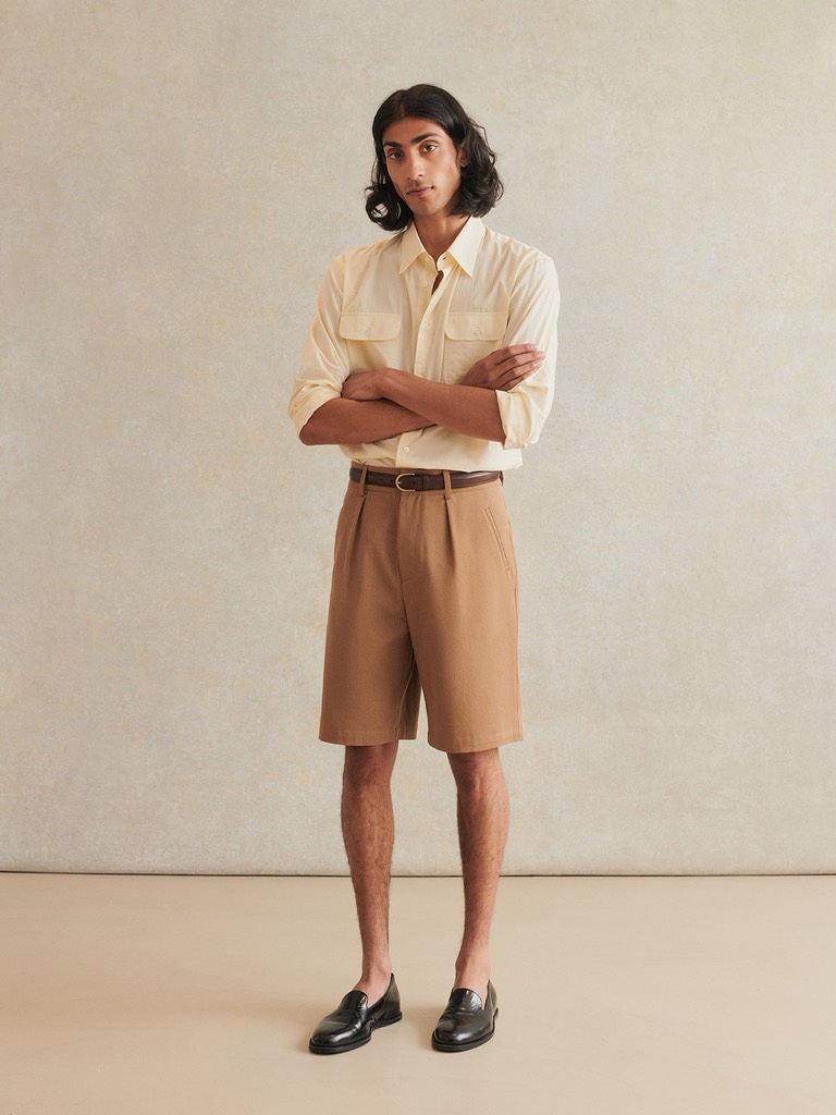Naturalist Shorts In Coffee Natural Dye