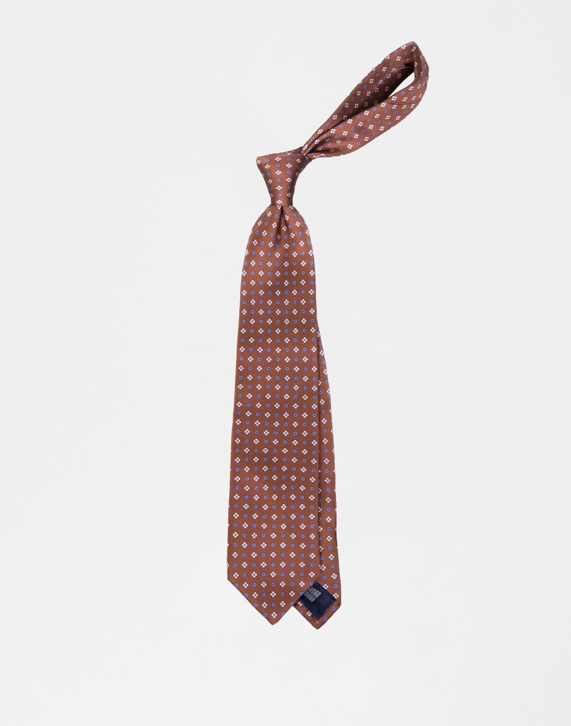 3-fold Silk Tie in Latte Mystic Floral