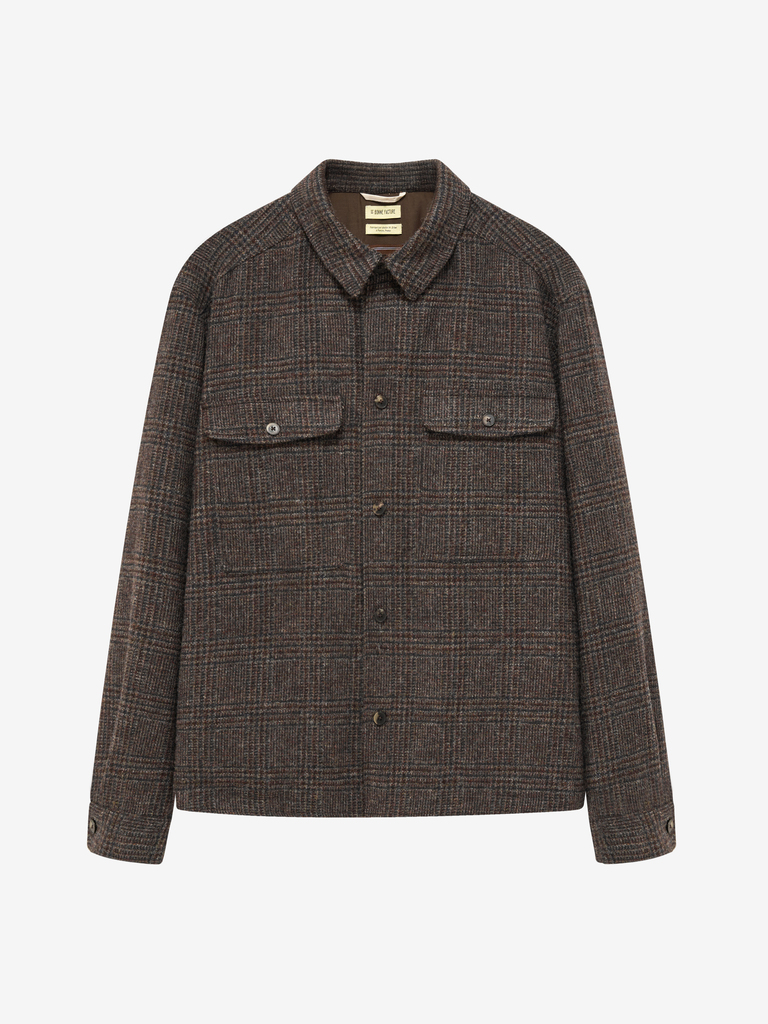 Grey & Brown POW Holm Tweed Overshirt
