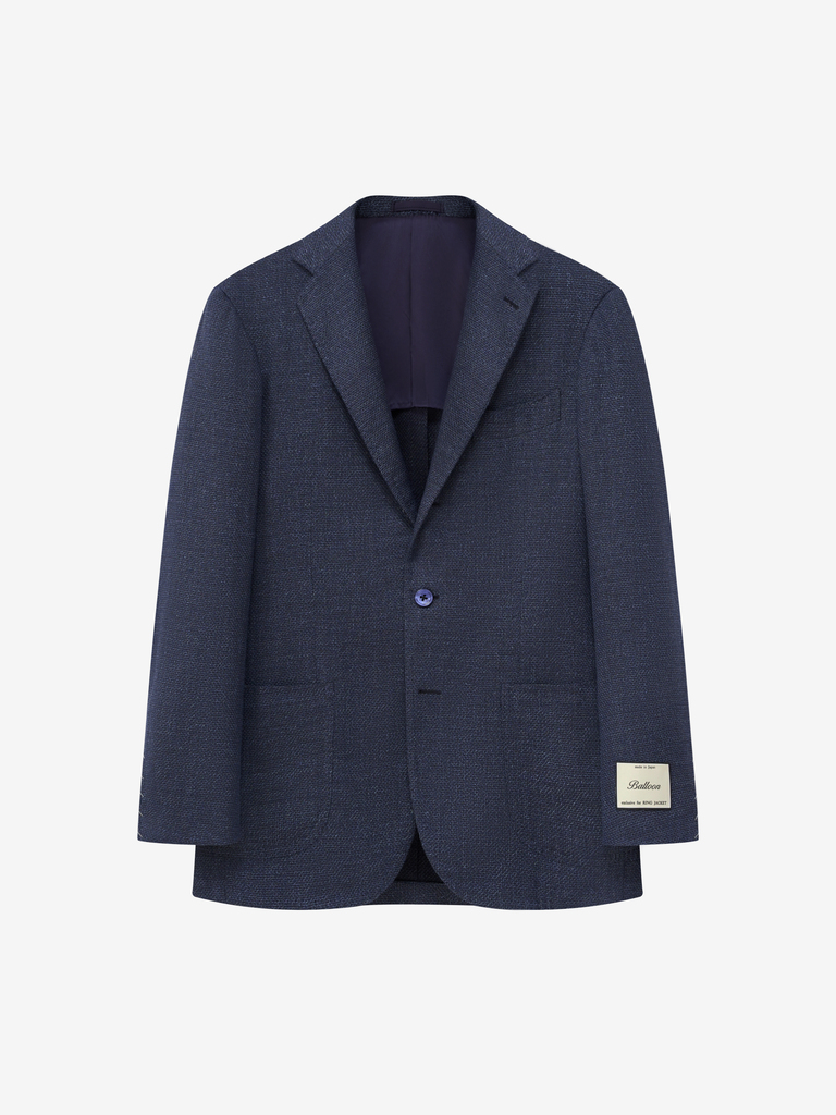 Indigo Blue Wool/Silk/Linen 'Balloon' Blazer 04D
