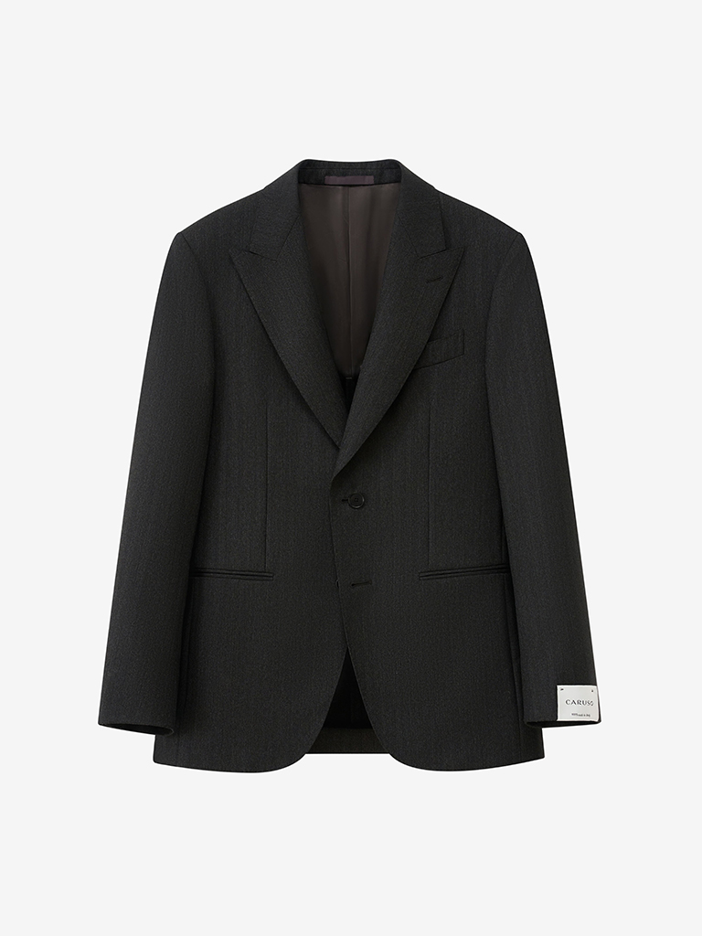Norma Peak Lapel Grey Herringbone Suit