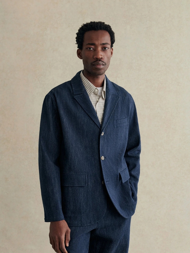 Denim Blue Cotton & Wool Métier Jacket
