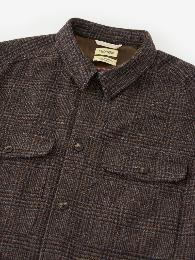 Grey & Brown POW Holm Tweed Overshirt