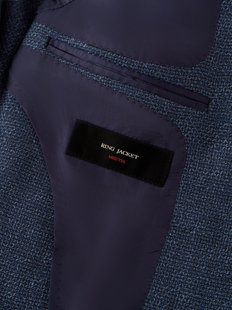 Indigo Blue Wool/Silk/Linen 'Balloon' Blazer 04D