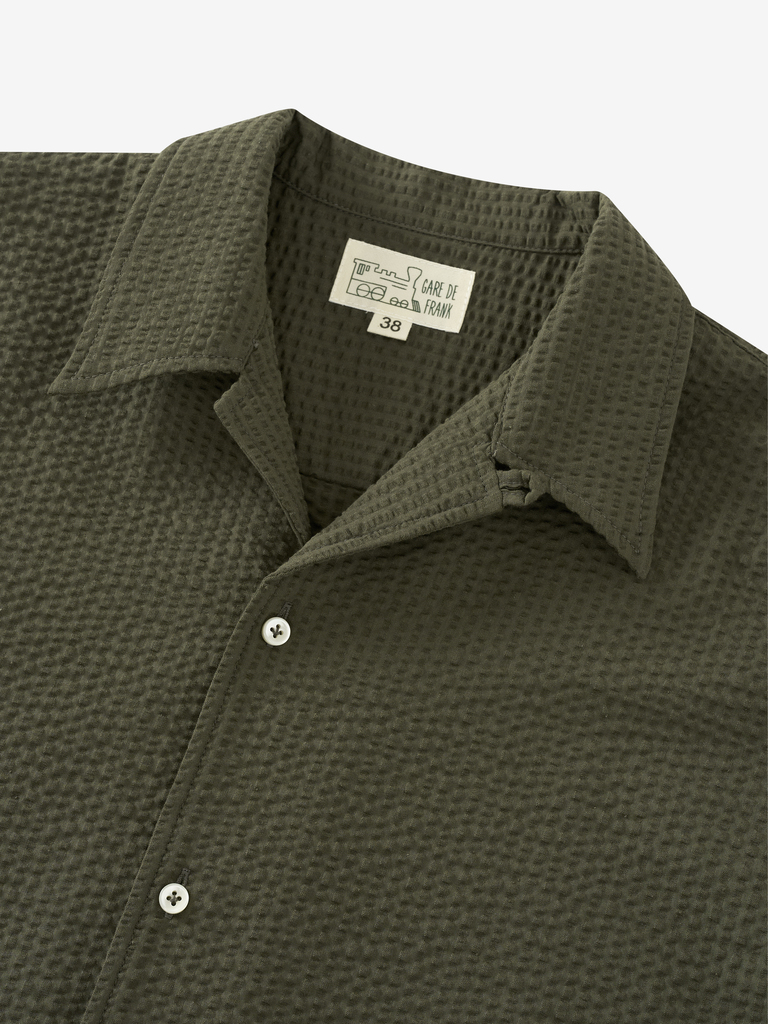 Ernest Shirt | Olive Seersucker
