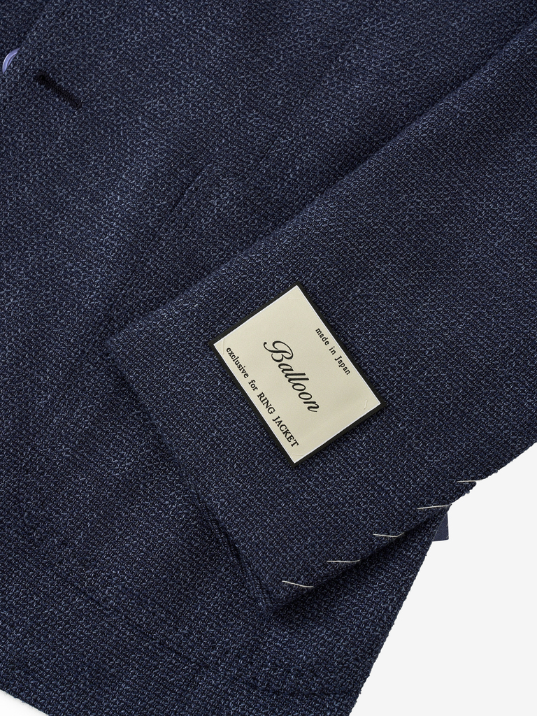 Indigo Blue Wool/Silk/Linen 'Balloon' Blazer 04D