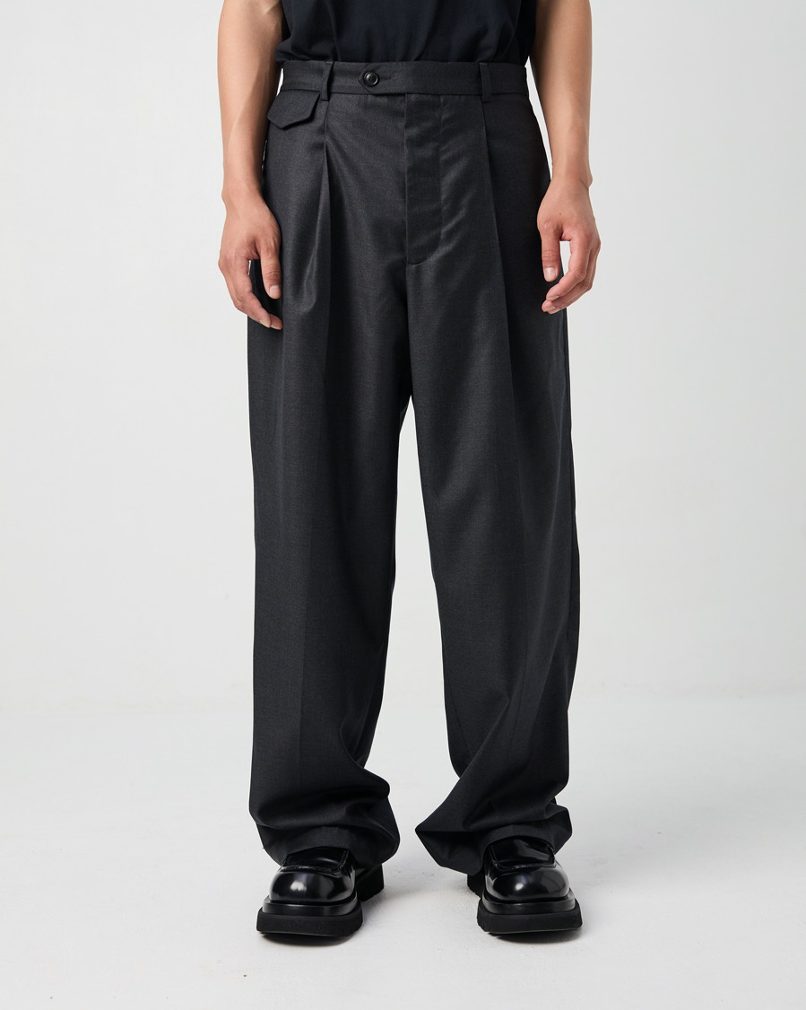 Long Wide Pants In Dark Grey