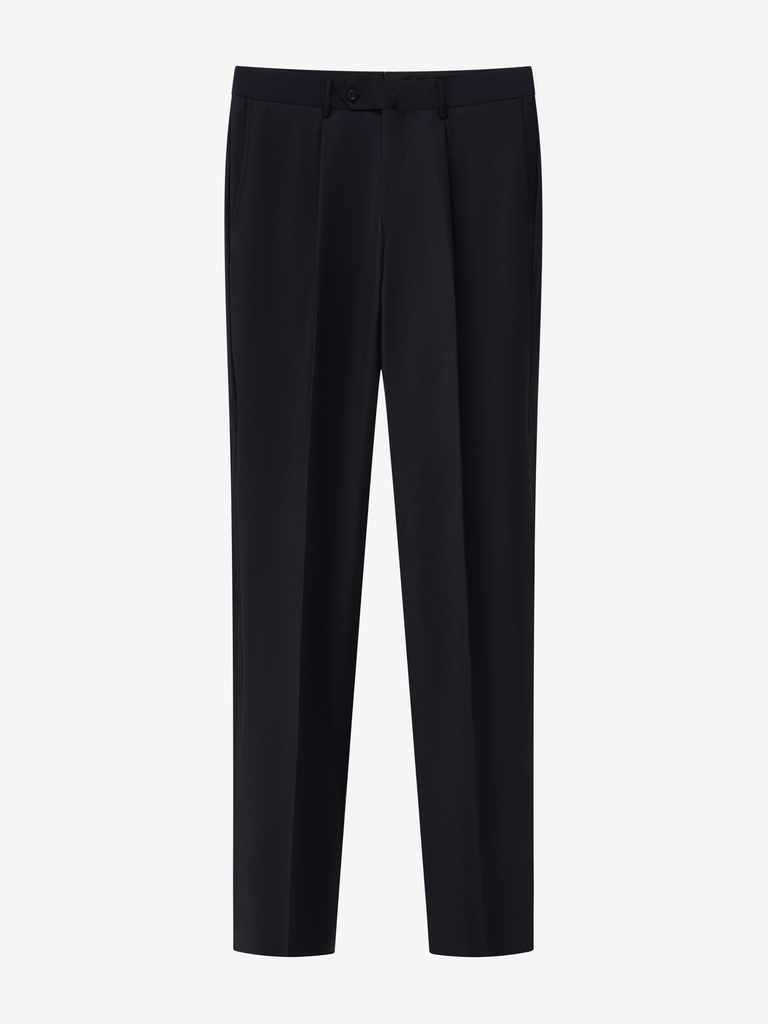 Simone Dark Navy Solid Suit in Loro Piana 'Australis' 27X