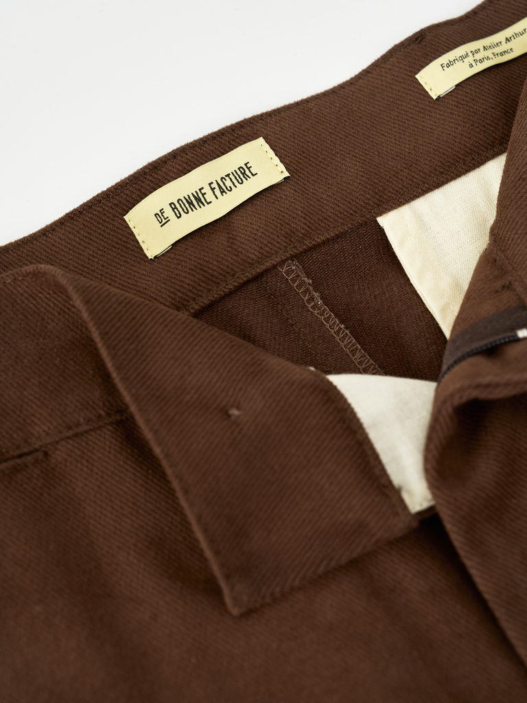 Bark Brown Heavy Cotton Drill Balloon Trousers