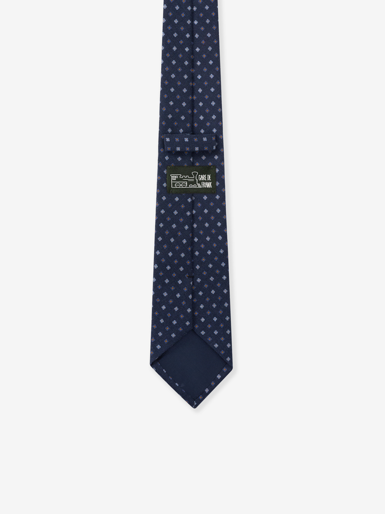 Dark Navy Micro Clover Wool Tie