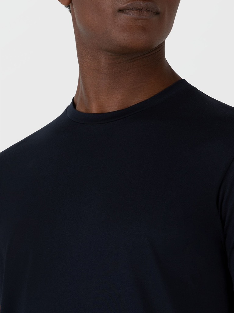 Riviera Crew Neck T-Shirt in Midnight Navy