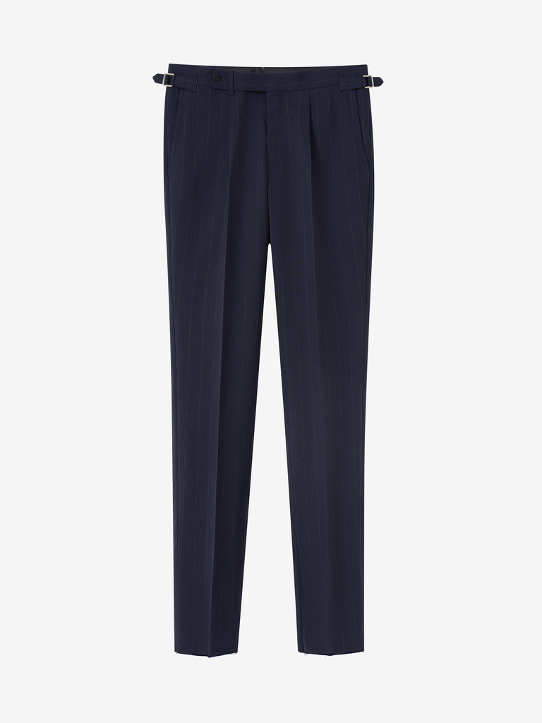 Navy wide chalk stripe fresco  13X