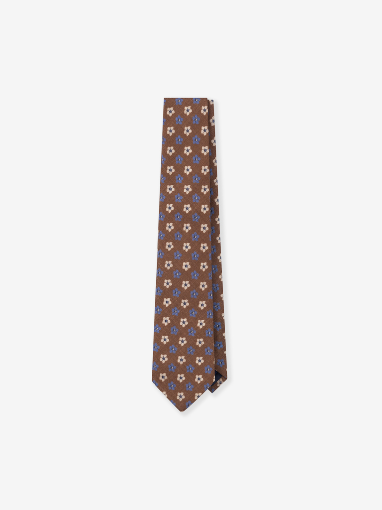 Almond Brown Hibiscus Wool Tie