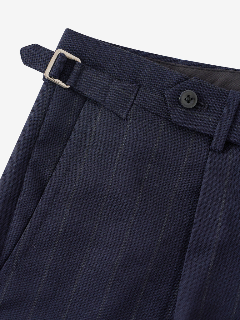 Navy wide chalk stripe fresco  13X