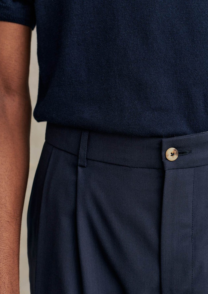 TWO PLEAT TROUSERS PA18 IN COLD WOOL
