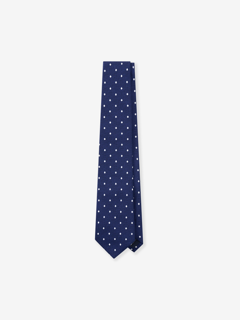 Admiral Blue Polka Dot Silk Tie