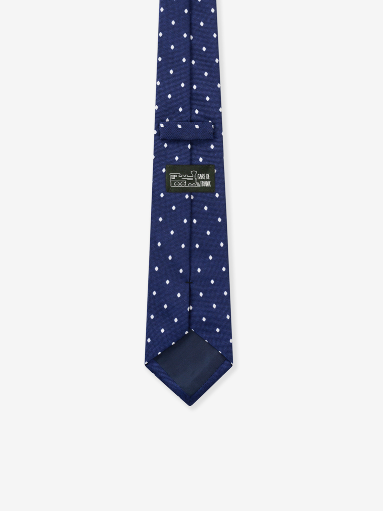 Admiral Blue Polka Dot Silk Tie