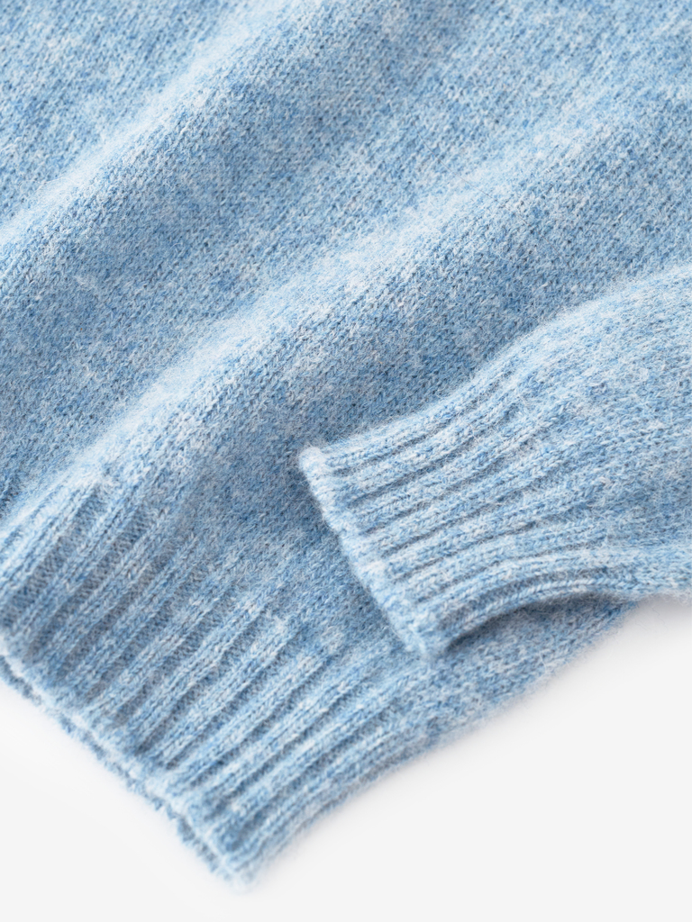 Sky Blue Soft Brushed Wool Shaggy Sheep Sweater