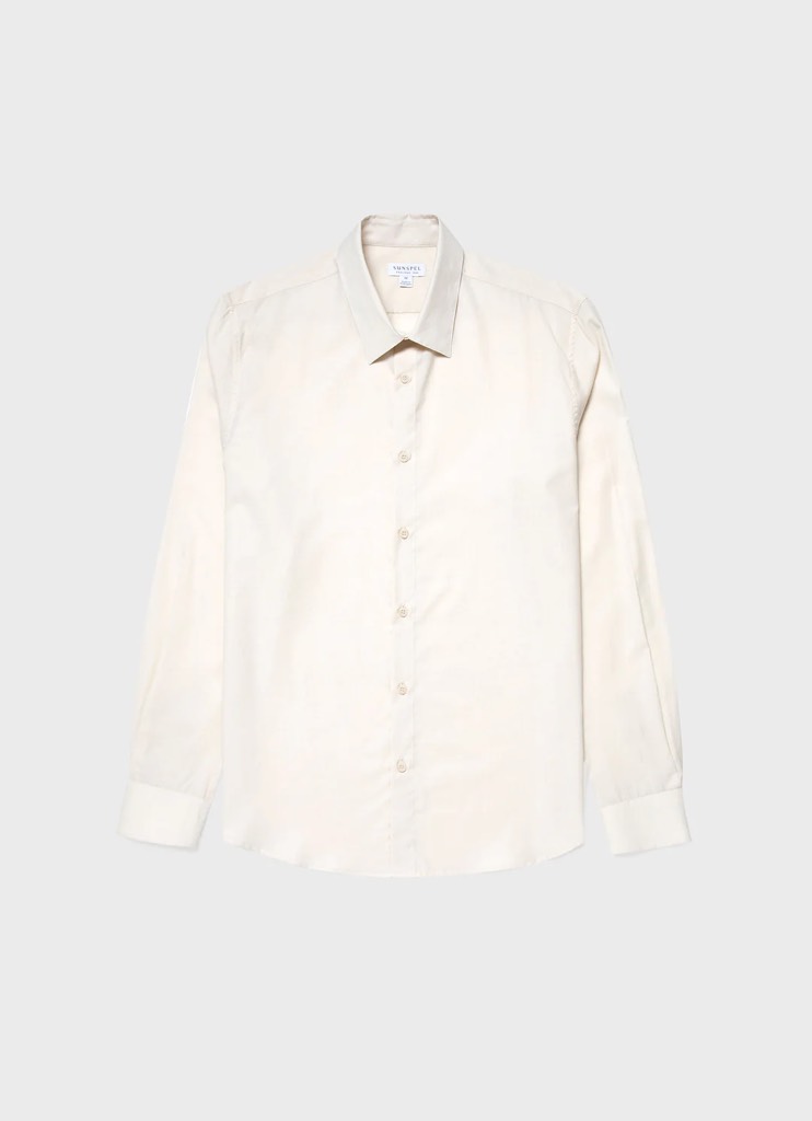 Cotton Cashmere Shirt in Ecru