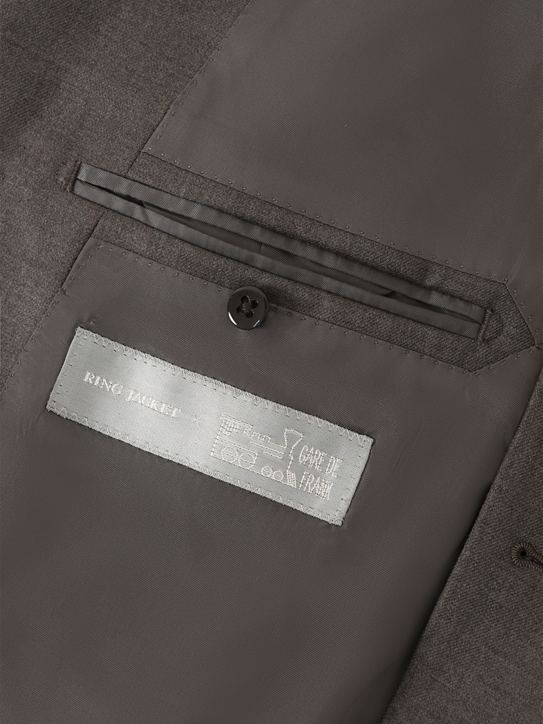 Taupe Solid Suit in E.Zegna 'Electa' 22F