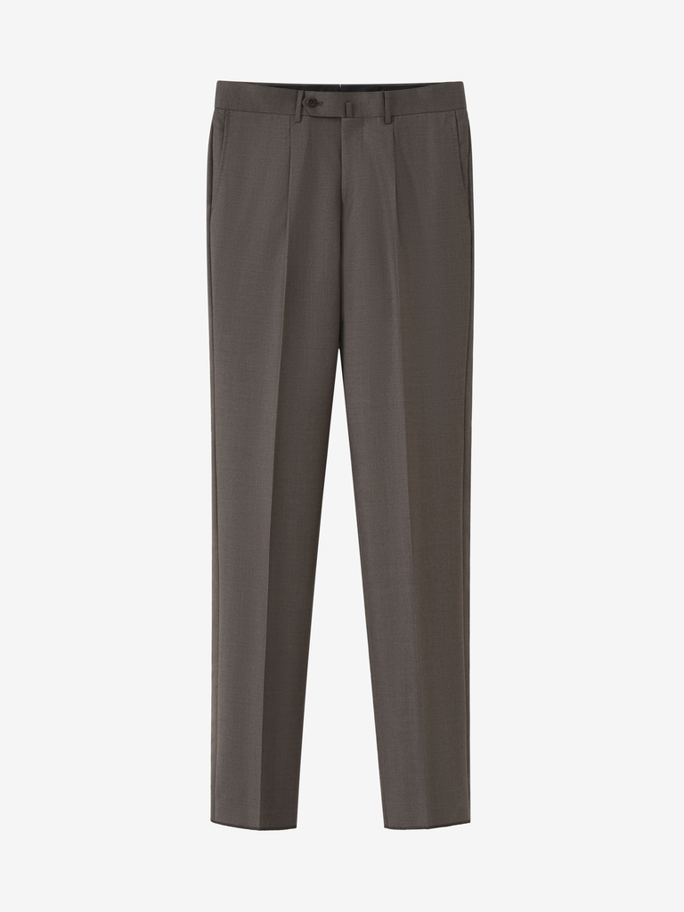 Taupe Solid Suit in E.Zegna 'Electa' 22F