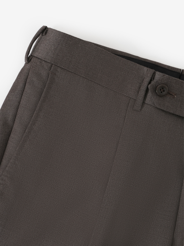 Taupe Solid Suit in E.Zegna 'Electa' 22F