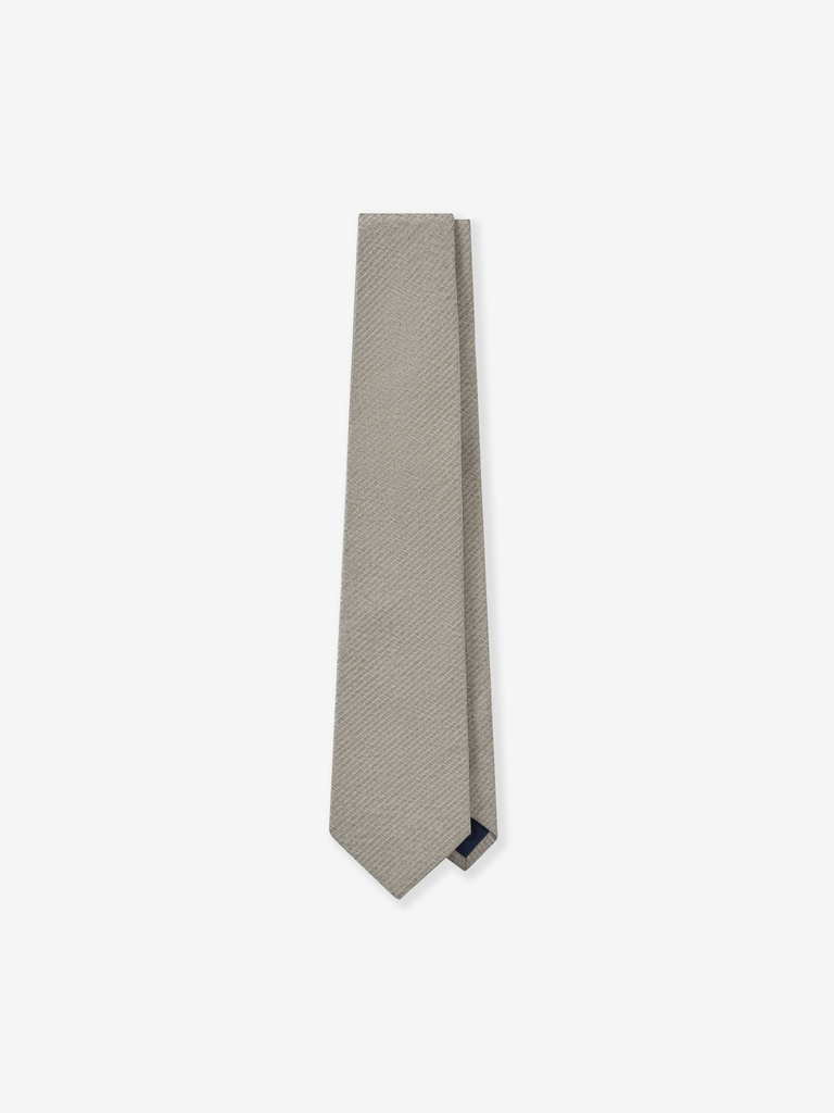 Greige/Black Subtle Stripe Silk Tie