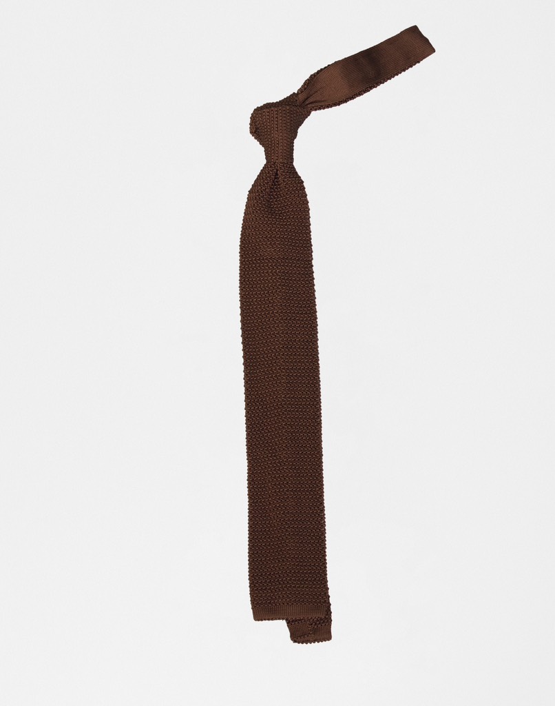 Knit Tie in Brown