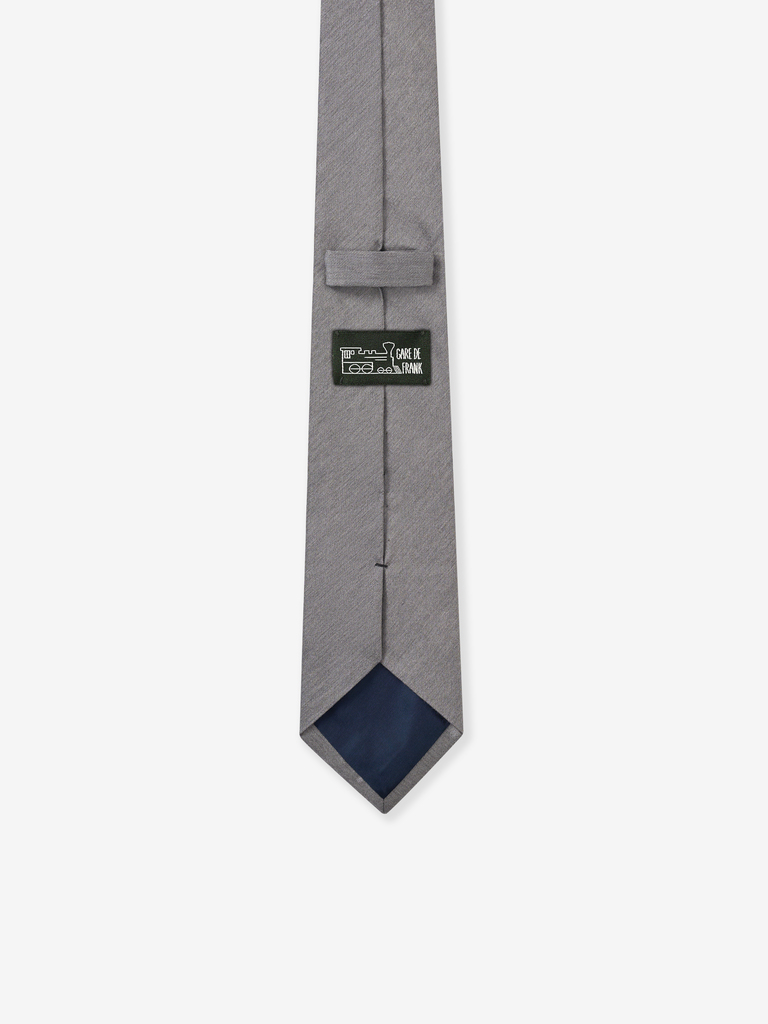 Light Grey Plain Silk Tie