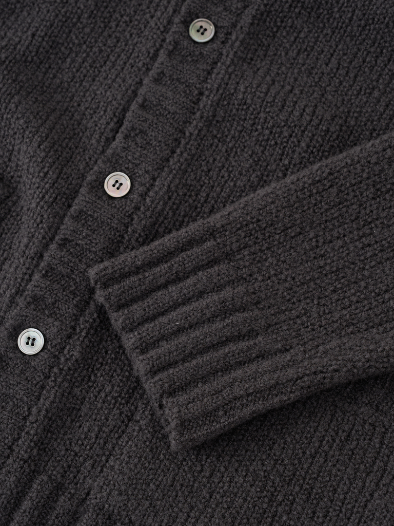 Storm Grey Boucle Wool Student Cardigan