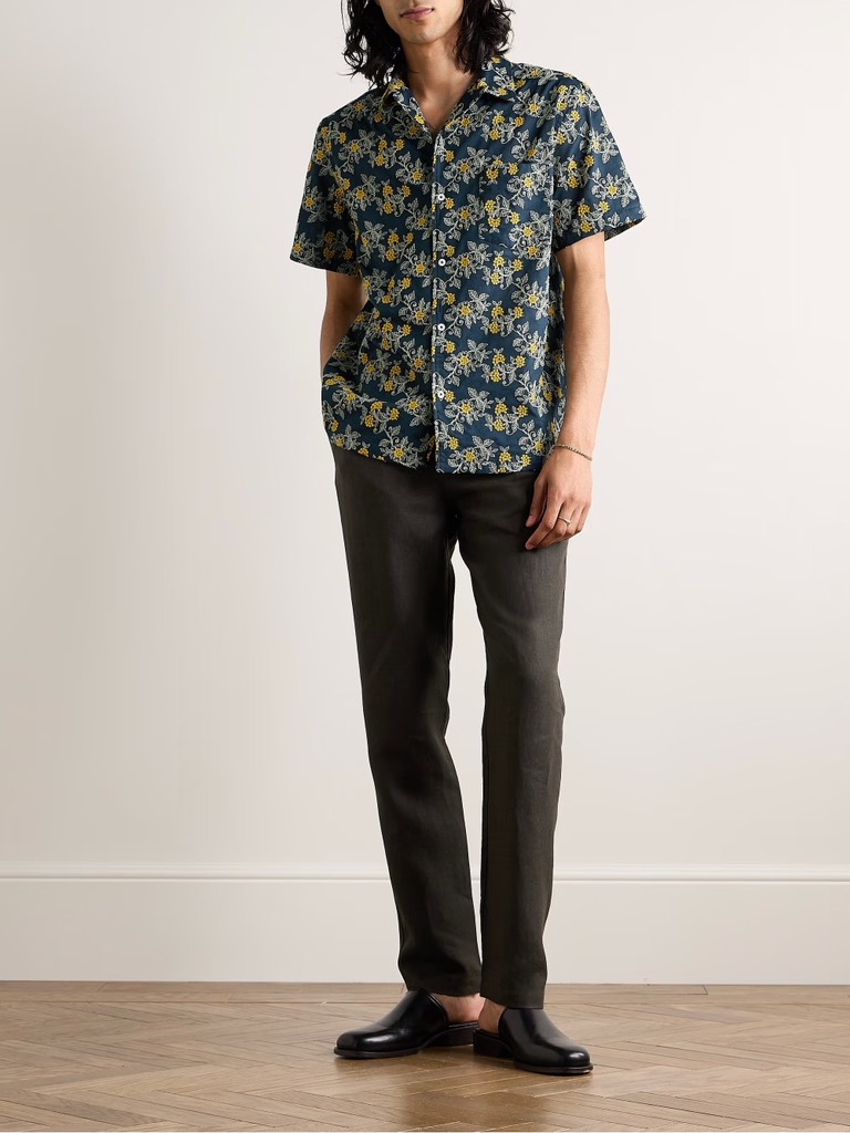 CAMP COLLAR SHIRT CH27 IN JP EMBROIDERED CANVAS