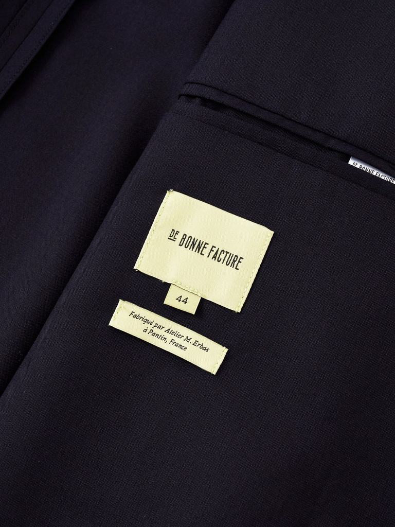 Navy Wool Double Breasted Jacket