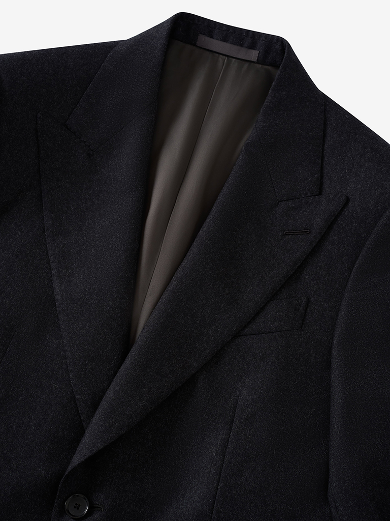 Norma Peak Lapel Dark Grey Flannel Suit
