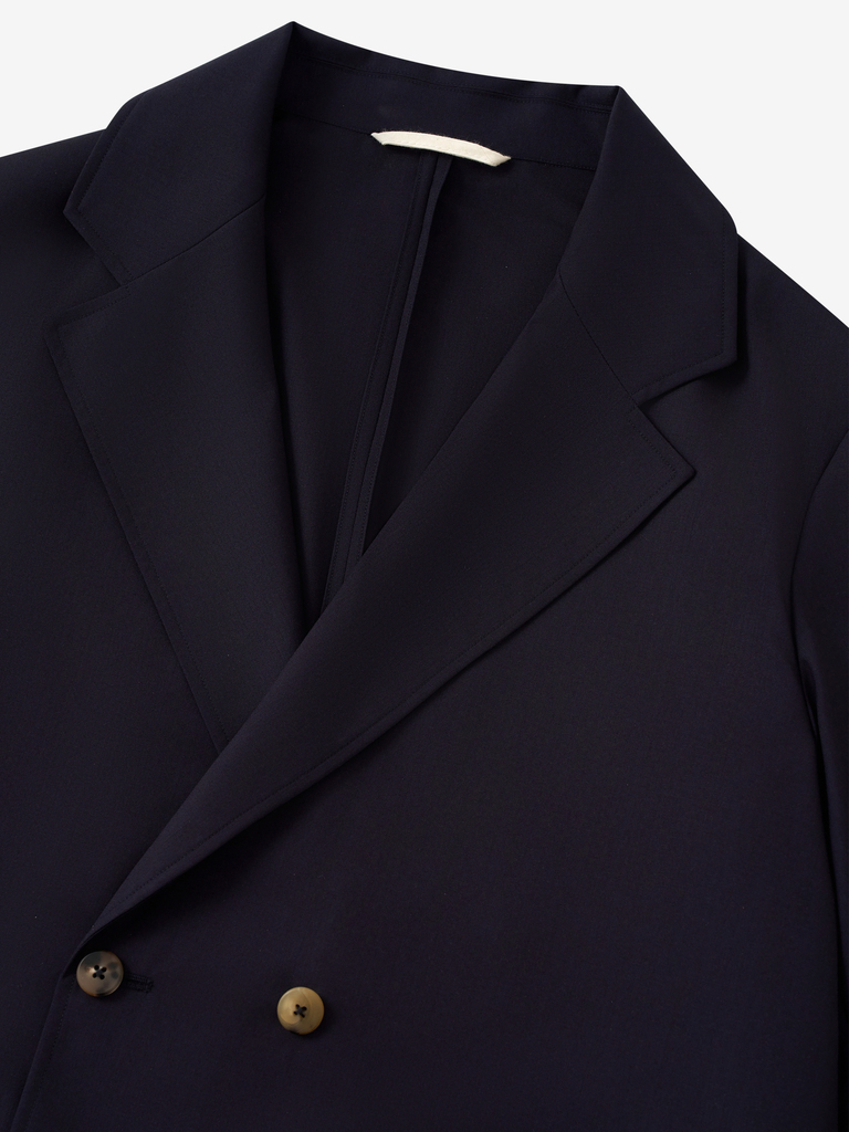 Navy Wool Double Breasted Jacket